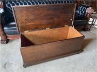 Vintage Solid Wood Toy Box on Casters