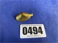 Pin, Sea Shell, Brass, 1.75"W