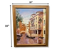 Original Venice Italy Oil Painting Canvas Framed