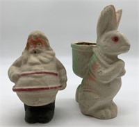 2 Paper Mache pcs- Santa & Rabbit