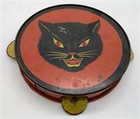 T. Conn Tin Black Cat/Witch Tamborine