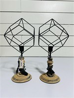(2) Industrial Geometric Lamps