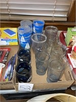 glasses and plastic cups lot