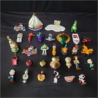 Box of vintage Christmas ornaments