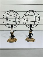 (2) Industrial Geometric Lamps