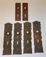 6 Antique Doorknob Backplates