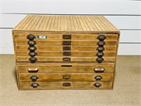 8 Drawer Wooden Map Cabinet