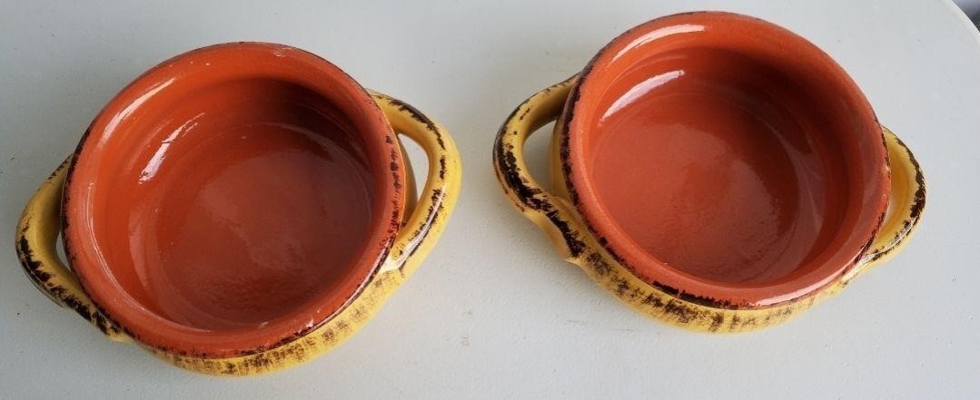 2 De Silva Italy Yellow Glazed Terracotta Bowls