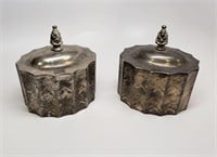 Two Godinger Silver Cloth Lined Trinket Boxes