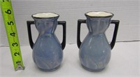 Matching Pair Lusterware Vases Made in Slovakia