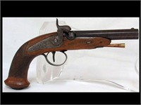 1800'S ENGRAVED PERCUSSION BLACK POWDER PISTOL .45