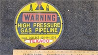 Warning Petroleum Pipeline Metal Oil sign.