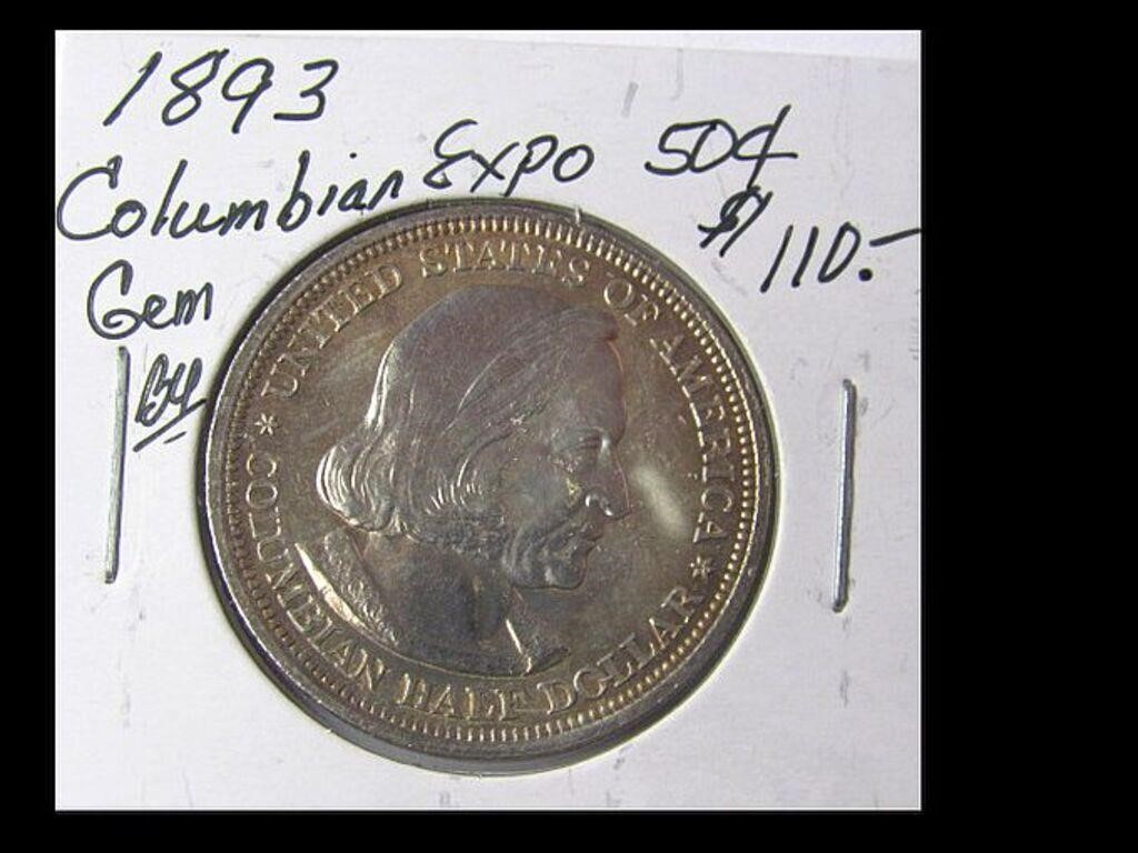 GEM BU 1893 COLUMBIAN EXPOSITION 1/2 DOLLAR
