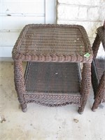 Wicker outdoor patio table