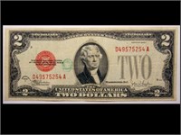 1928F RED SEAL TWO DOLLAR BILL