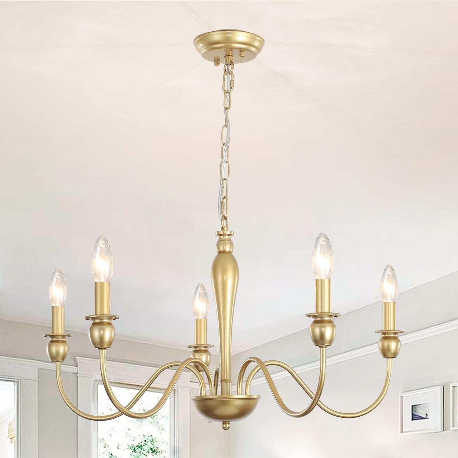 MRHYSWD 5-Light Gold Chandelier