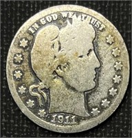 1911-D Barber Quarter