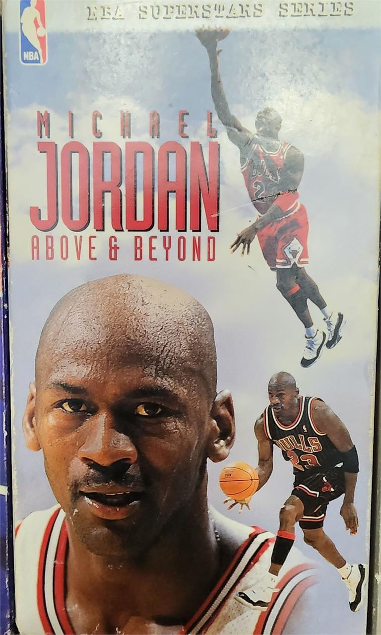 5 pc lot Jordan , Bird & Dr J VCR Tapes 1 Book