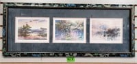 Three Brent Heighton Watercolor Prints, Framed
