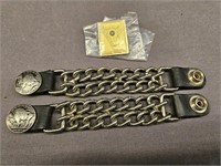 TWO BUTTON LEATHER DOUBLE CHAIN VEST EXTENDERS,