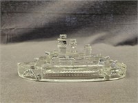 2"x5.5" CLEAR GLASS BATTLESHIP  CANDY CONTAINER