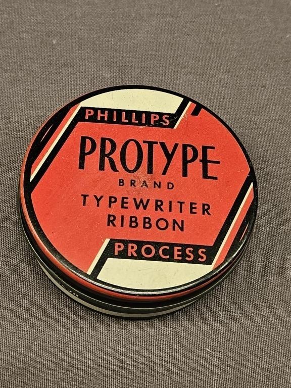 PHILLIPS PROTOTYPE BRAND TYPEWRITER RIBBON TIN
