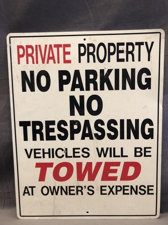 15X19 INCH METAL SIGN. PRIVATE PROPERTY