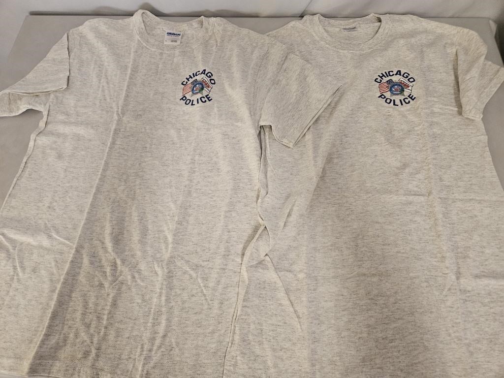 TWO SIZE SMALL EMBROIDERED CHICAGO POLICE SHIRTS