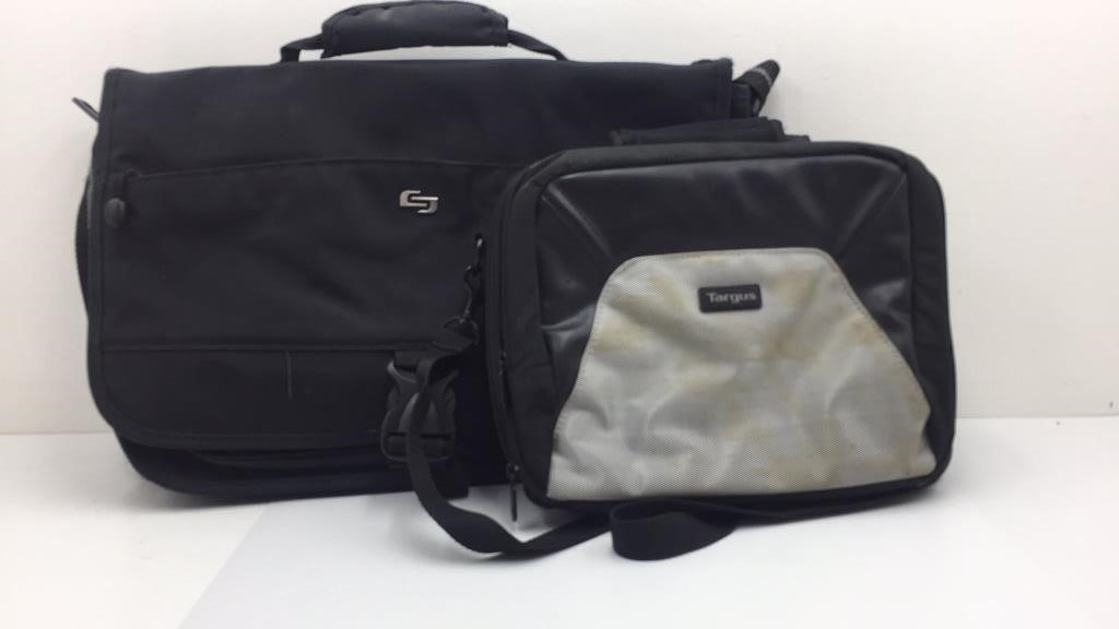 Black Computer Bag and a DVD Player Case