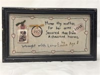 Cute "Honor Thy Mother…" Wall Hanging