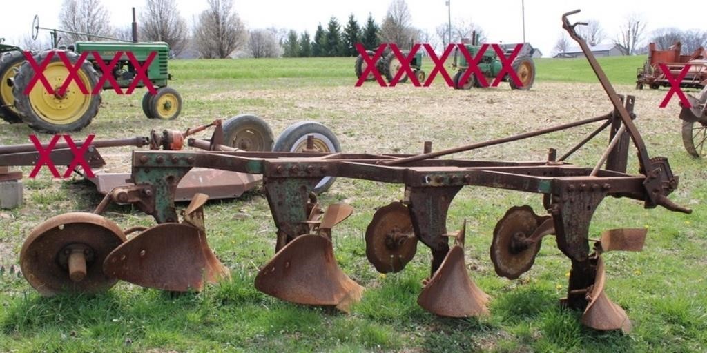 John Deere ? 4-14 Plow, Fully Mounted