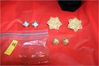 3 Pair of earrings- clip on--A