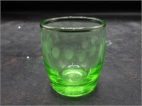 Small Etched Uranium Glass