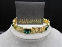 Joan Rivers Gold Tone Emerald Green Bracelet
