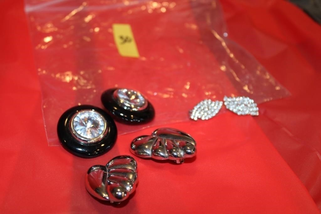 3 Pairs of earrings- clip on--Q