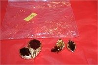 Broche and earring set- clip on--A