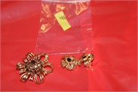 Broche and earring set- clip on--E
