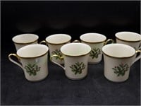 7 Lenox Dimension Collection Holiday Coffee Cups