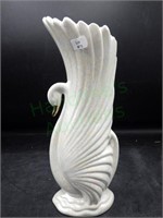 Lusterware 11" Porcelain Swan Vase Art Deco