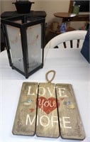 Candle Holder / Love you More Sign