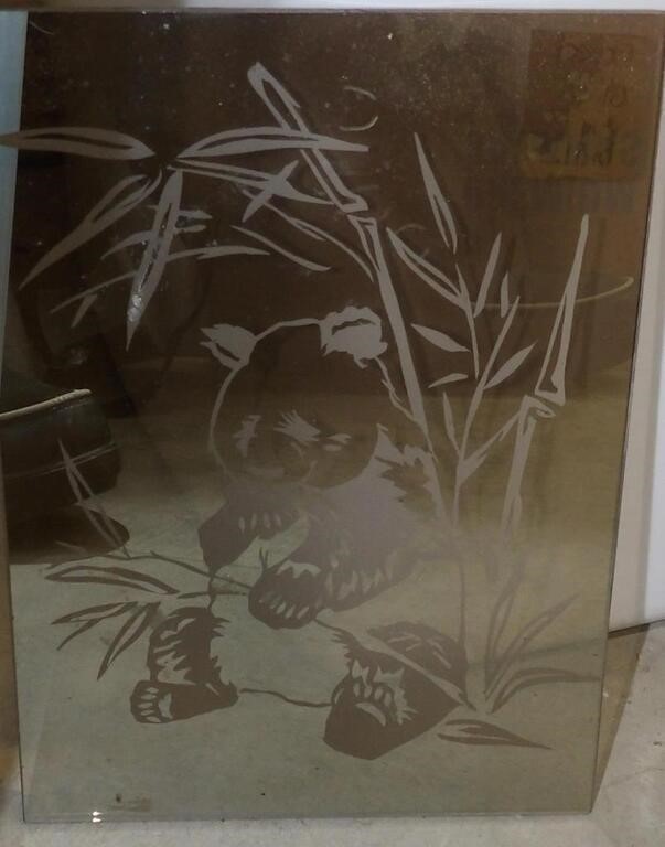 Mirror w/ Panda Etched into it