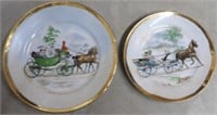Pair of Plates w/ Carriage and Horses