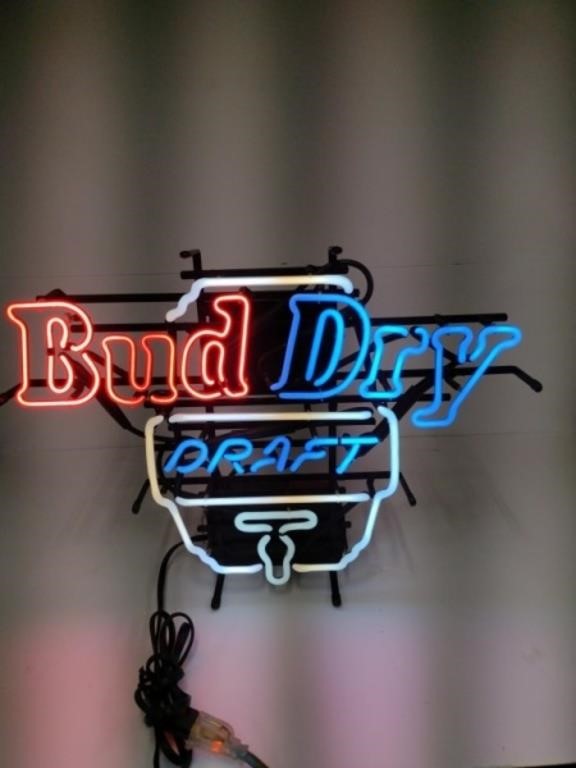 Bud Dry Draft Neon Advertising Sign