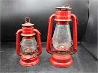 Vintage Dietz Comet & Junior Red Lanterns