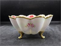 Vintage Noritake Nippon RC Red & Gold Footed Bowl