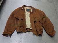 Andrew Marc Brown Leather Bomber Style Jacket
