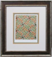 LIZARD TESSELLATION PRINT PLATE SIGN BY MC ESCHER