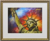 LIBERTY AND FIREWORKS GICLEE BY PETER MAX