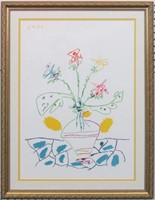 VASE WITH FLOWERS LITHOGRAPH BY PABLO PICASSO