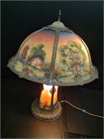 Beautiful! Antique Reverse Panel Lamp